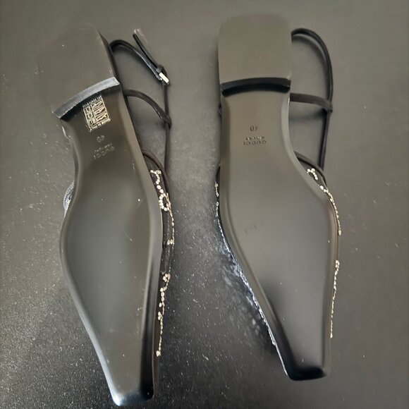 Gucci Slingback Ballet Flats Black Size 40 - Picture 4 of 6